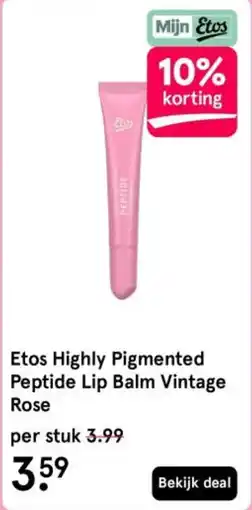 Etos Etos Highly Pigmented Peptide Lip Balm Vintage Rose aanbieding