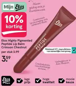 Etos Etos Highly Pigmented Peptide Lip Balm Crimson Chestnut aanbieding