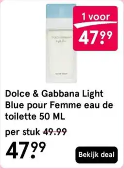 Etos Dolce & Gabbana Light Blue pour Femme eau de toilette aanbieding