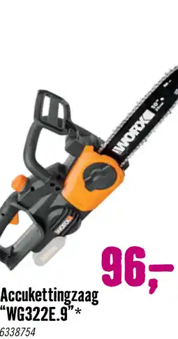 Hornbach WORX Accu Kettingzaag WG322E.9 basic excl. 20 V accu en lader **gratis accu** aanbieding