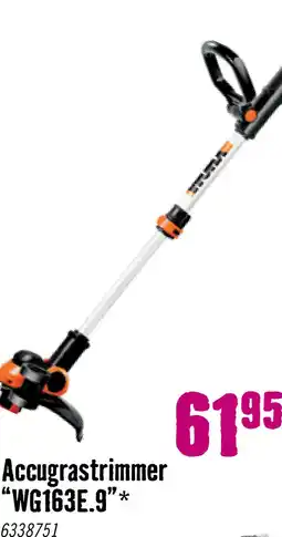 Hornbach WORX Accu Grastrimmer WG163E.9 basic excl. 20 V accu en lader **gratis accu** aanbieding