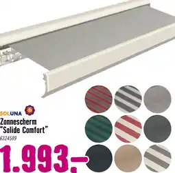 Hornbach SOLUNA Zonnescherm Solide Comfort 400x300 cm met motor rechts, dessin 122 aanbieding