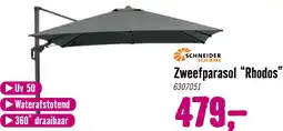 Hornbach SCHNEIDER Zweefparasol Rhodos Twist antraciet 300x300 cm aanbieding