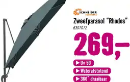 Hornbach SCHNEIDER Zweefparasol Rhodos junior antraciet 270x270 cm aanbieding