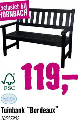 Hornbach SENS-LINE Tuinbank Bordeaux vuren/grenen zwart 125x70x90 cm aanbieding