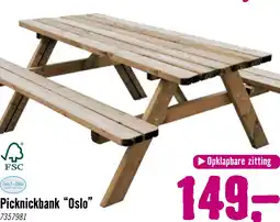 Hornbach SENS-LINE Picknicktafel Oslo grenen geïmpregneerd, 177x154x77 cm aanbieding
