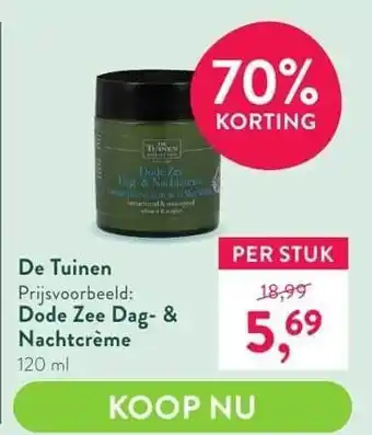 Holland & Barrett De Tuinen Dode Zee Dag- & Nachtcrème aanbieding