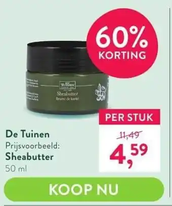 Holland & Barrett De Tuinen Sheabutter aanbieding