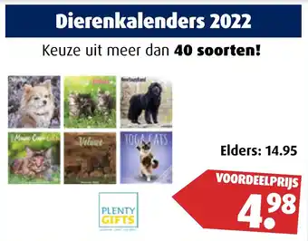 Huisdier Voordeelshop Dierenkalenders 2022 aanbieding