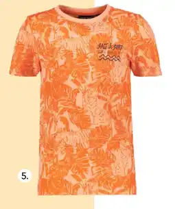 Scapino Unsigned jongens T-shirt met jungle print oranje aanbieding