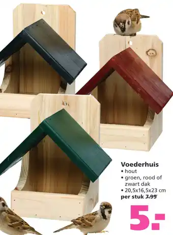 Ranzijn Voederhuis • hout • groen, rood of zwart dak aanbieding