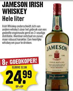 Dirck 3 Jameson Irish Whiskey 100 cl aanbieding