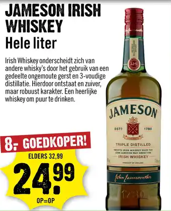 Dirck 3 Jameson Irish Whiskey 100 cl aanbieding