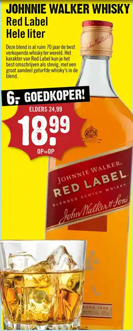 Dirck 3 Johnnie Walker Red Label Whisky 100 cl aanbieding
