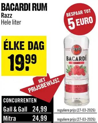 Dirck 3 Bacardi Razz 100 cl aanbieding