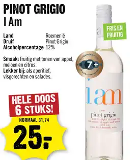 Dirck 3 I Am Pinot Grigio 75 cl aanbieding