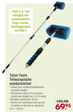 Enorm Talen Tools Telescopische wasborstelset aanbieding