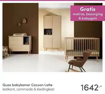 Baby & Tiener Quax Babykamer Cocoon Latte Ledikant, Commode & Kledingkast aanbieding