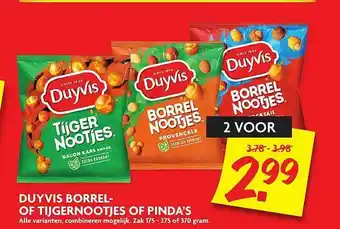 Dekamarkt Duyvis Borrel- Of Tijgernootjes Of Pinda's aanbieding