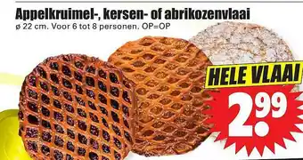 Dirk Appelkruimel-, Kersen- Of Abrikozenvlaai aanbieding