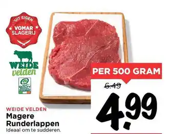 Vomar Voordeelmarkt Magere Runderlappen 500g aanbieding