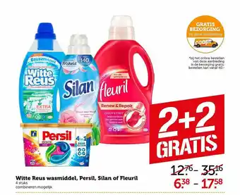 Coop Witte Reus Wasmiddel, Persil, Silan Of Fleuril 2+2 Gratis aanbieding