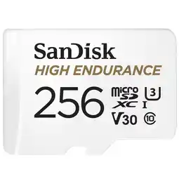 Expert SanDisk MicroSDHC High Endurance 256GB incl SD adapter Micro SD-kaart Wit aanbieding