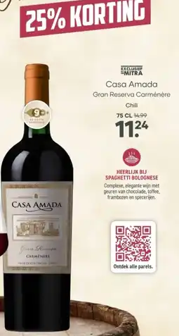 Mitra Casa Amada Gran Reserva Carménère aanbieding