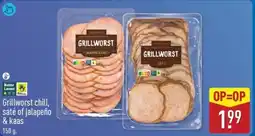 ALDI Grillworst chili, saté of jalapeño & kaas aanbieding