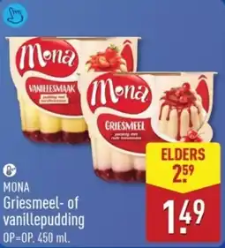 ALDI Mona Griesmeel of Vanillepudding aanbieding