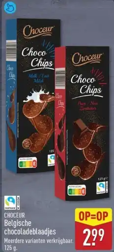 ALDI Choceur Belgische chocoladeblaadjes aanbieding