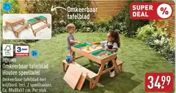 ALDI Toylino Omkeerbaar Tafelblad Houten Speeltafel aanbieding