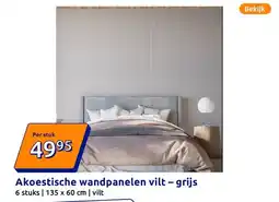 Action Akoestische wandpanelen vilt – grijs aanbieding
