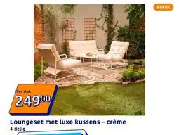 Action Loungeset met luxe kussens – crème aanbieding