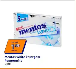 Action Mentos White kauwgom Peppermint aanbieding