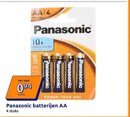 Action Panasonic batterijen AA aanbieding