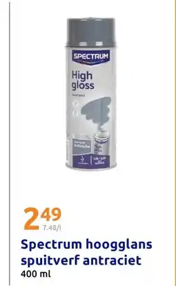 Action Spectrum hoogglans spuitverf antraciet aanbieding