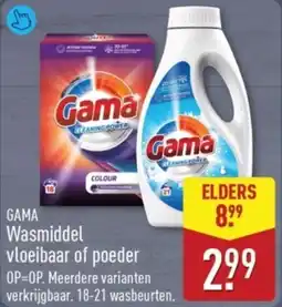 ALDI Gama Wasmiddel vloeibaar of poeder aanbieding