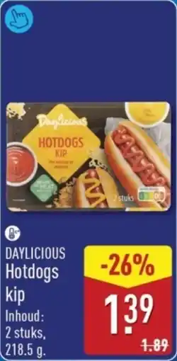 ALDI Daylicious Hotdogs kip aanbieding
