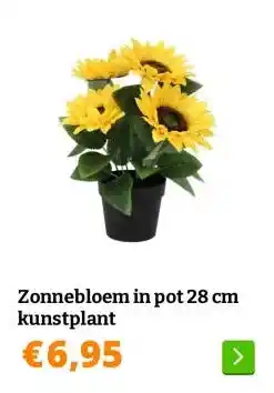 Obelink Zonnebloem in pot 28 cm kunstplant aanbieding