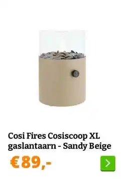 Obelink Cosi Fires Cosiscoop XL gaslantaarn - Sandy Beige aanbieding
