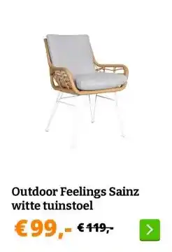 Obelink Outdoor Feelings Sainz witte tuinstoel aanbieding