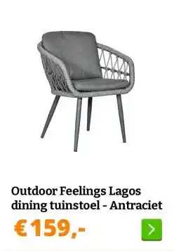Obelink Outdoor Feelings Lagos dining tuinstoel - Antraciet aanbieding