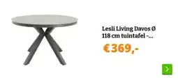 Obelink Lesli Living Davos Ø 118 cm tuintafel - Antraciet aanbieding