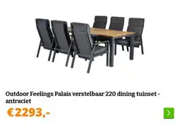 Obelink Outdoor Feelings Palais verstelbaar 220 dining tuinset - antraciet aanbieding