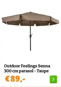 Obelink Outdoor Feelings Senna 300 cm parasol - Taupe aanbieding