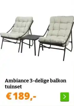 Obelink Ambiance 3-delige balkon tuinset aanbieding