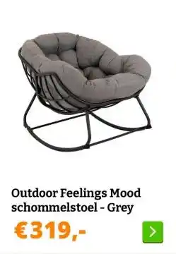 Obelink Outdoor Feelings Mood schommelstoel - Grey aanbieding