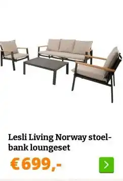 Obelink Lesli Living Norway stoel-bank loungeset aanbieding