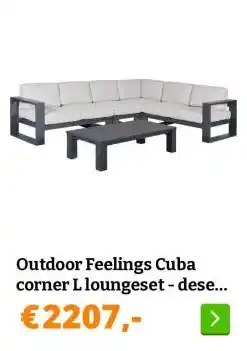 Obelink Outdoor Feelings Cuba corner L loungeset - desert sand aanbieding